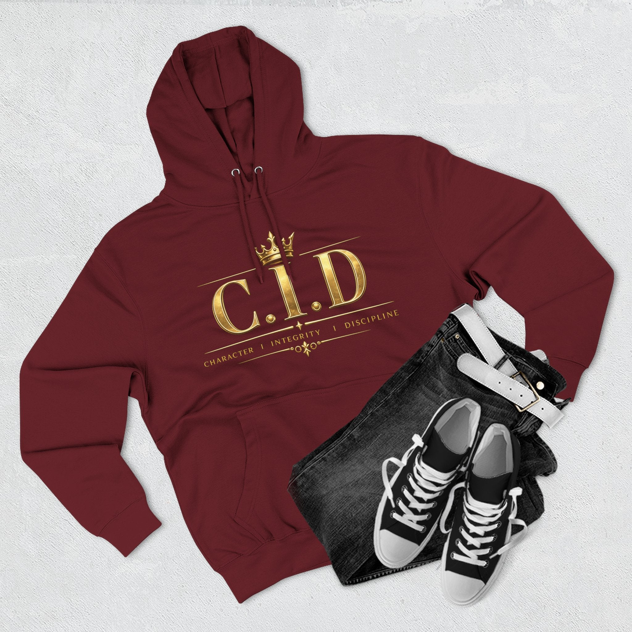 Gold text Unisex Heavyweight Hooded Sweatshirt