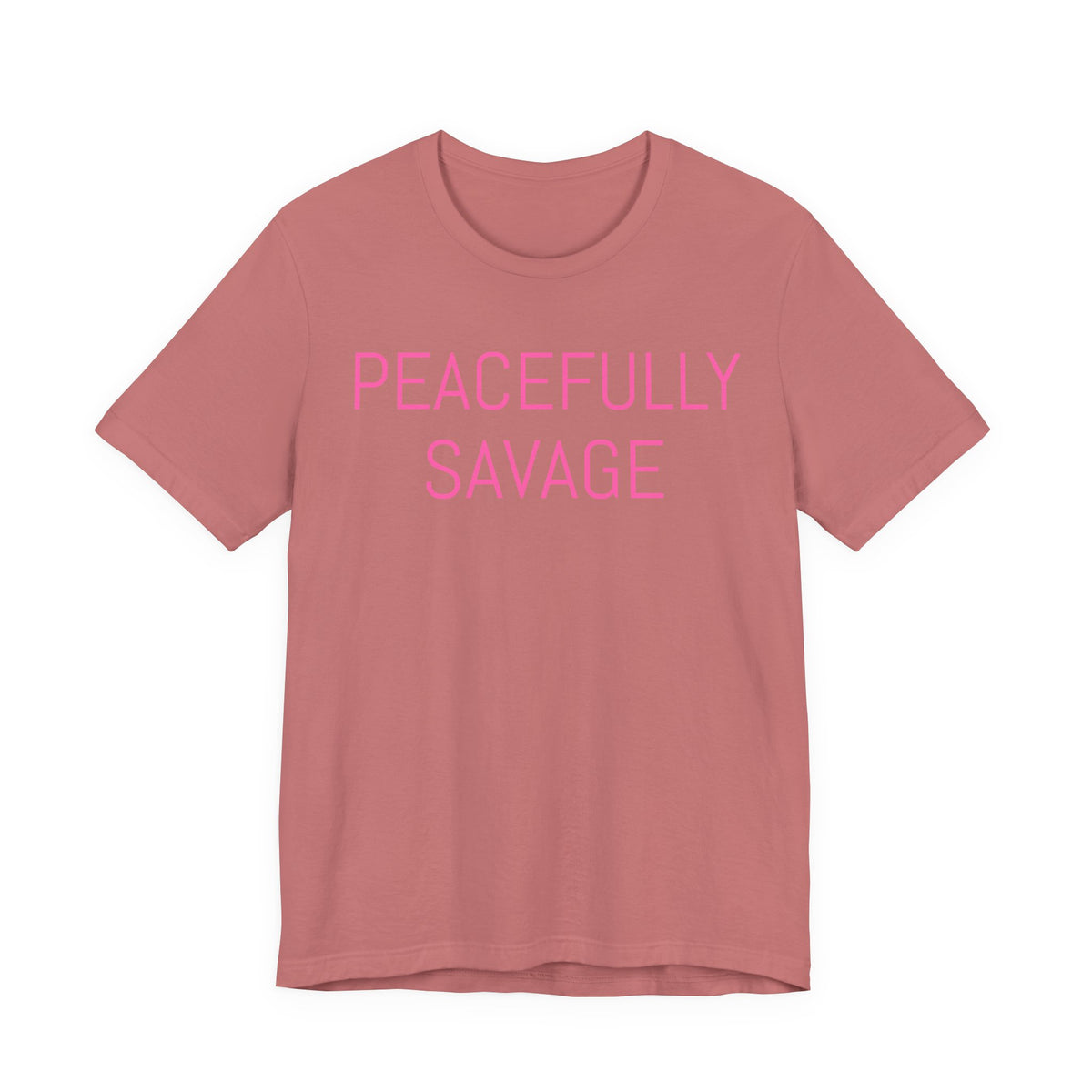 PEACEFULLY SAVAGE Jersey Short Sleeve Tee- ships globally