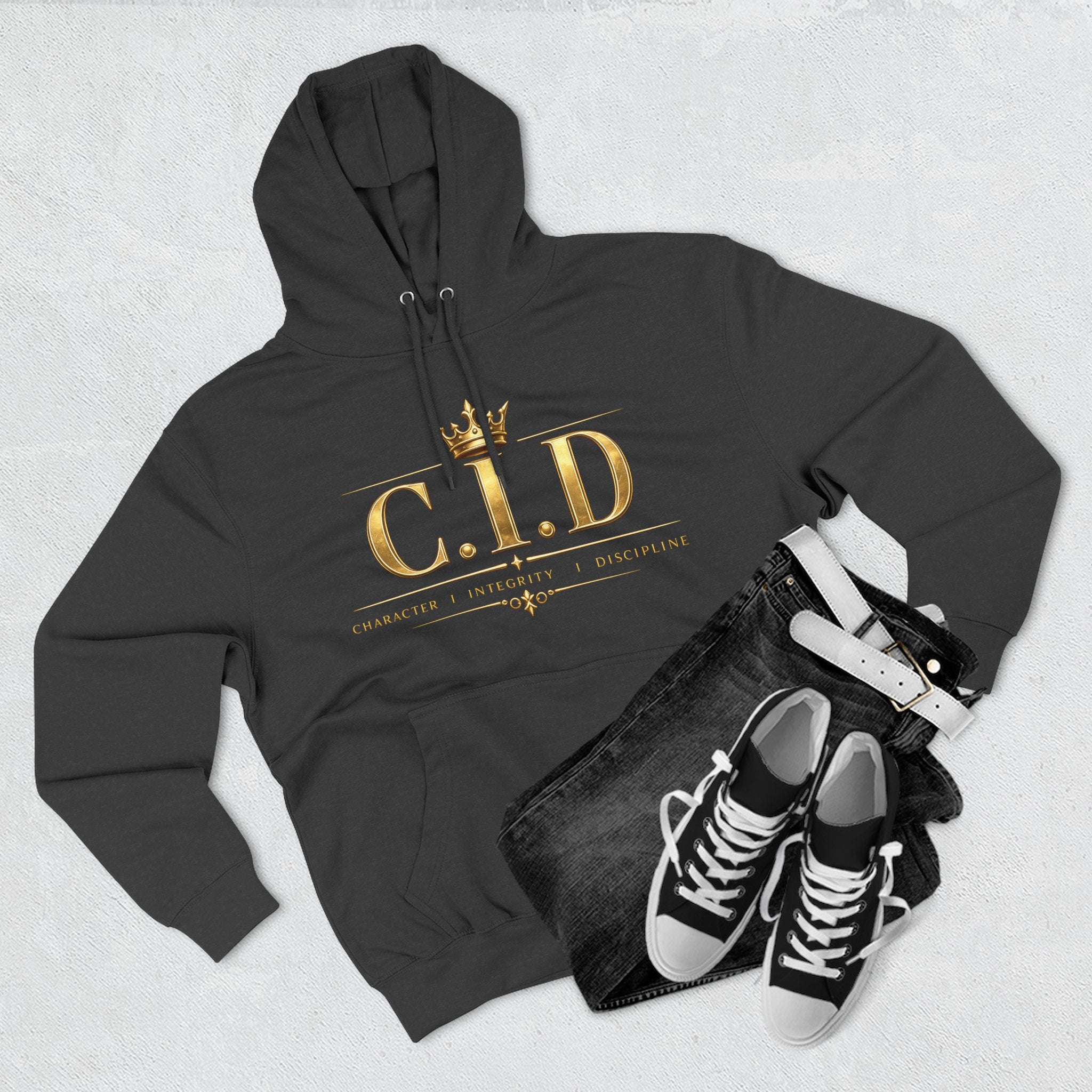 Gold text Unisex Heavyweight Hooded Sweatshirt