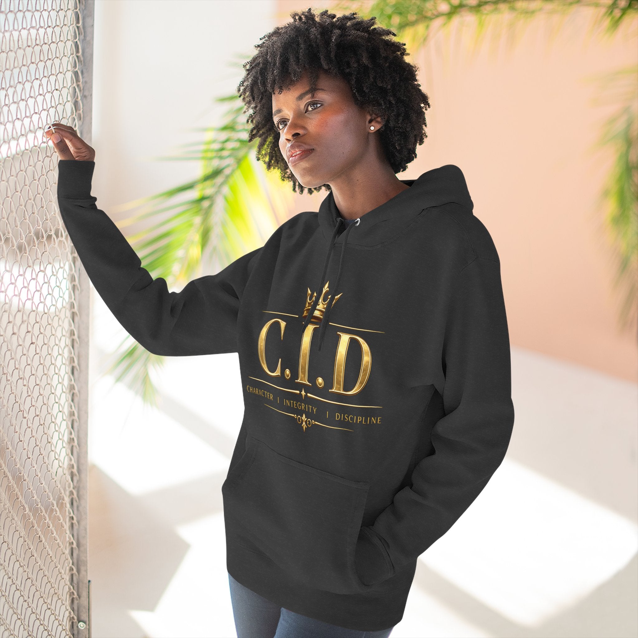 Gold text Unisex Heavyweight Hooded Sweatshirt