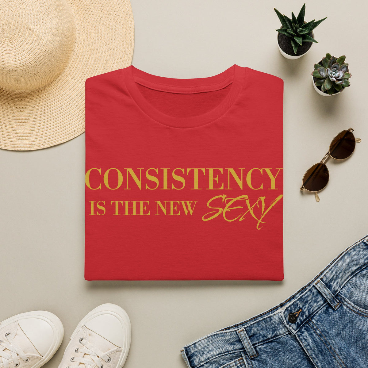 Consistency Is the New Sexy T-Shirt — Motivational Gold Foil Tee
