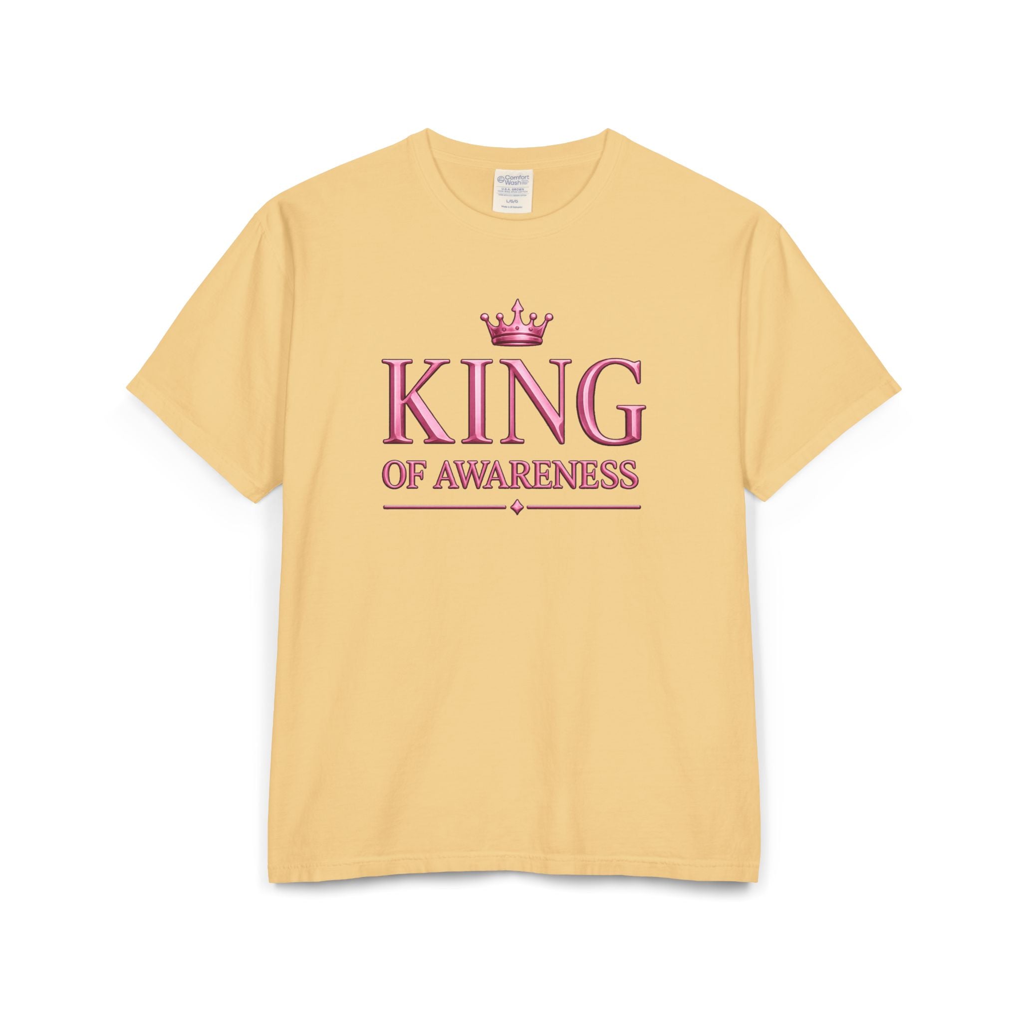 King of Awareness Bold Graphic Tee — Pink