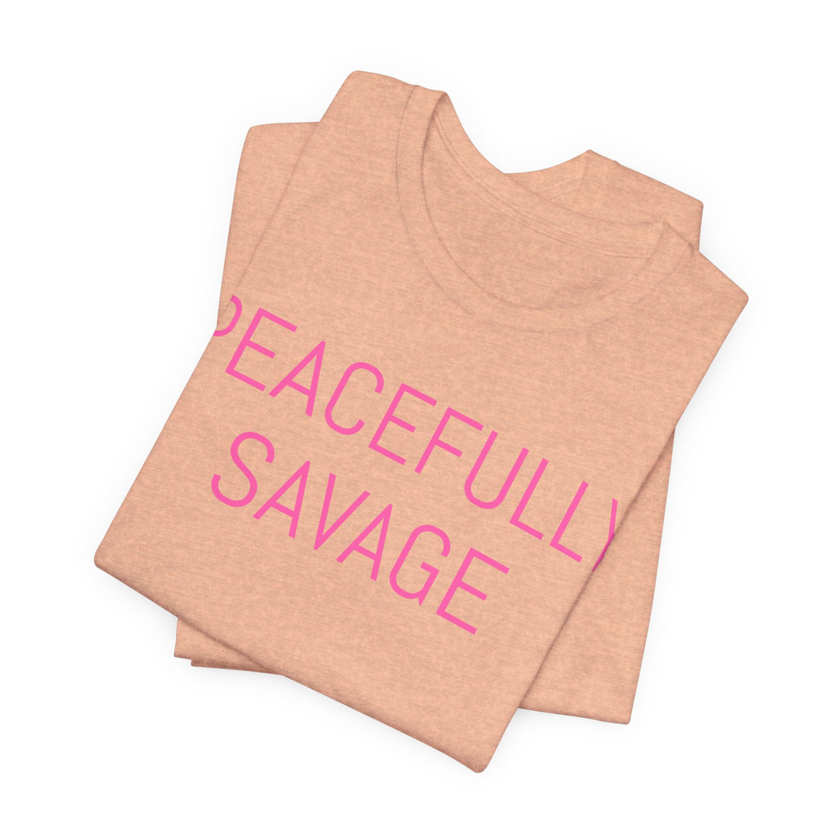 PEACEFULLY SAVAGE Jersey Short Sleeve Tee- ships globally