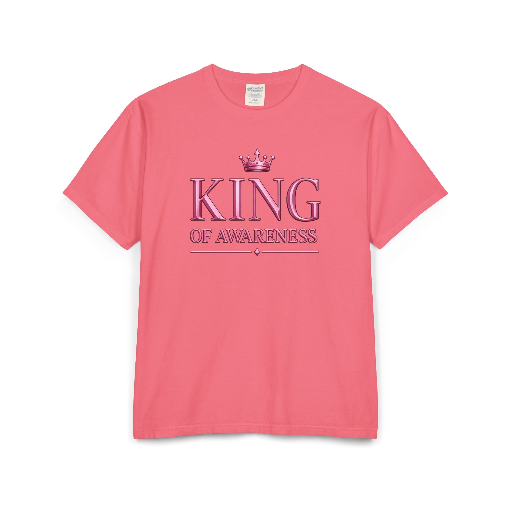 King of Awareness Bold Graphic Tee — Pink