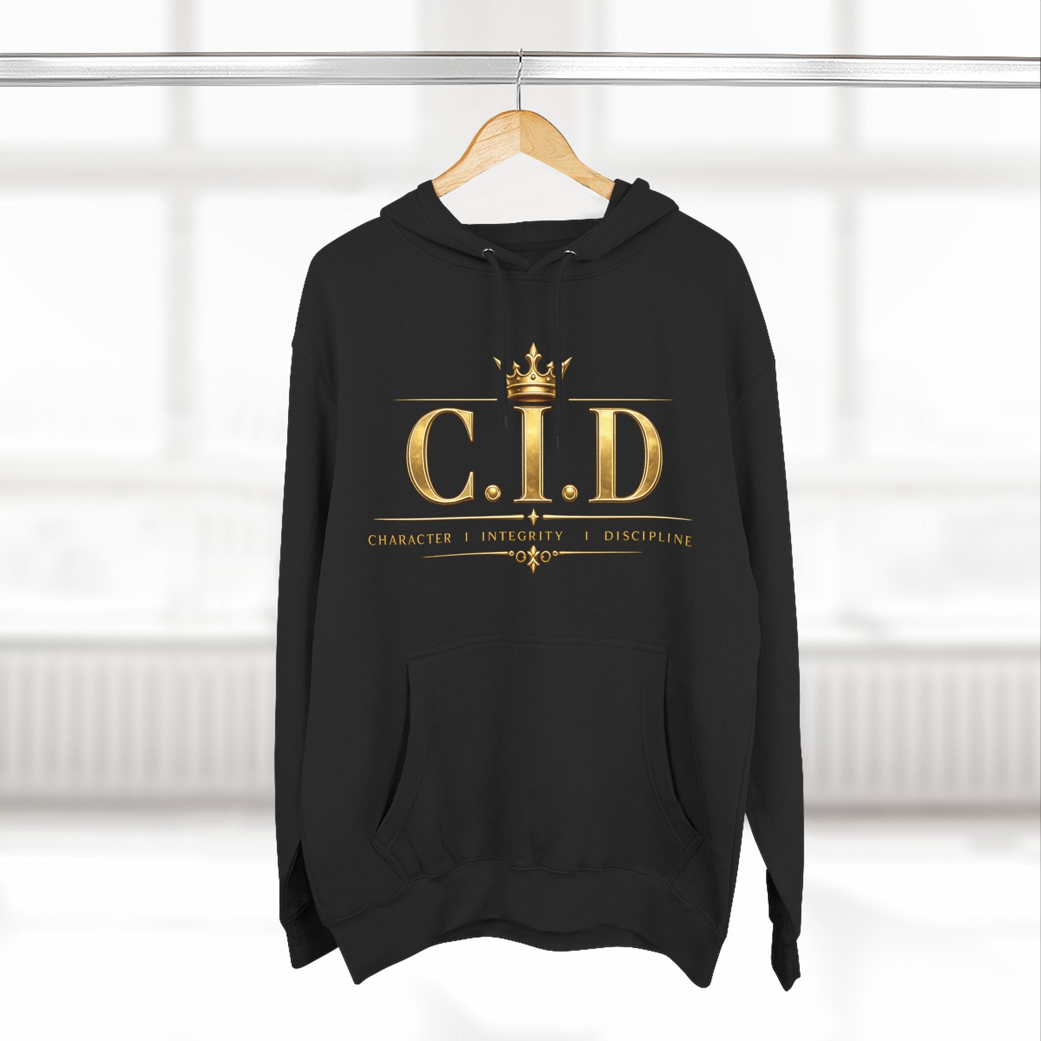 Gold text Unisex Heavyweight Hooded Sweatshirt