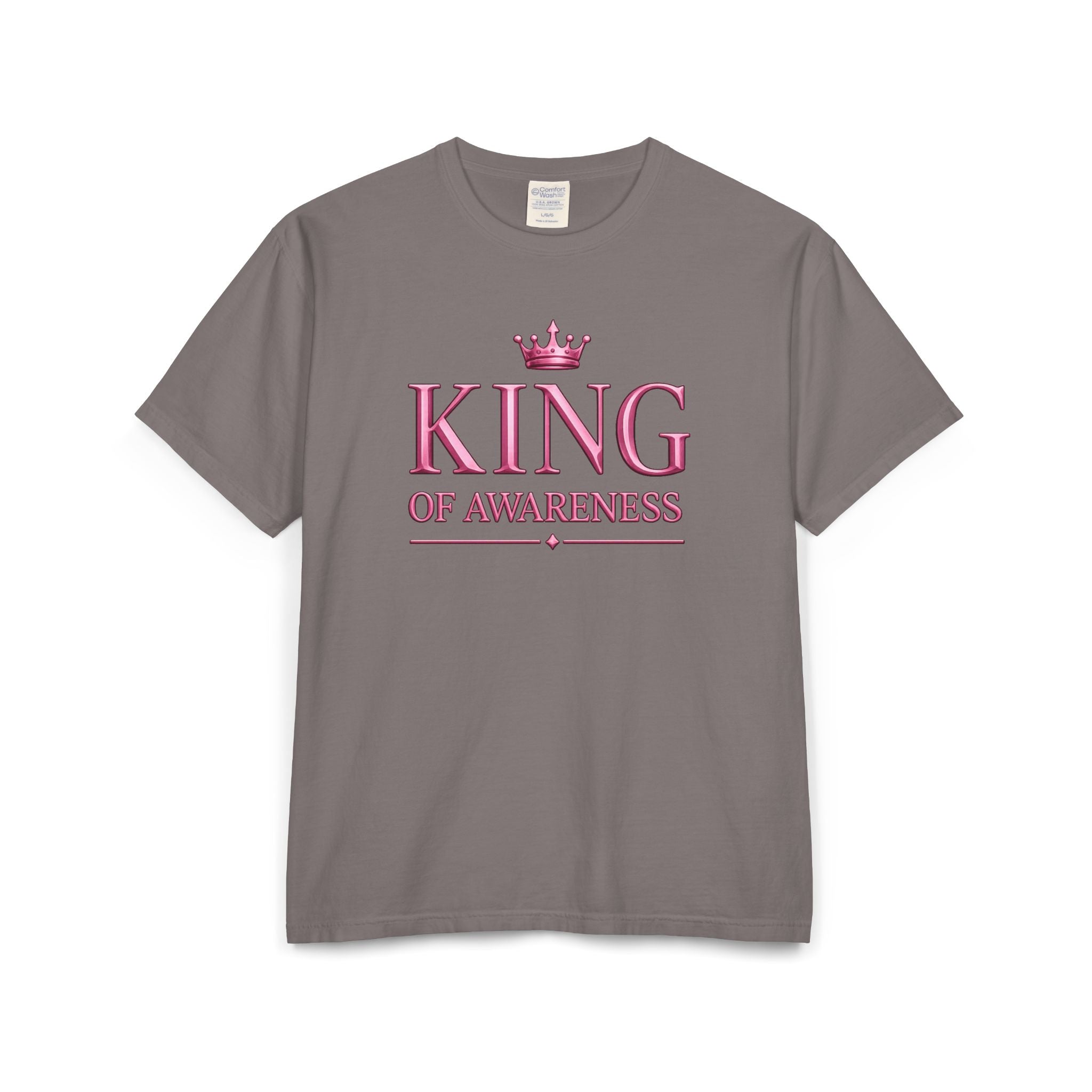 King of Awareness Bold Graphic Tee — Pink