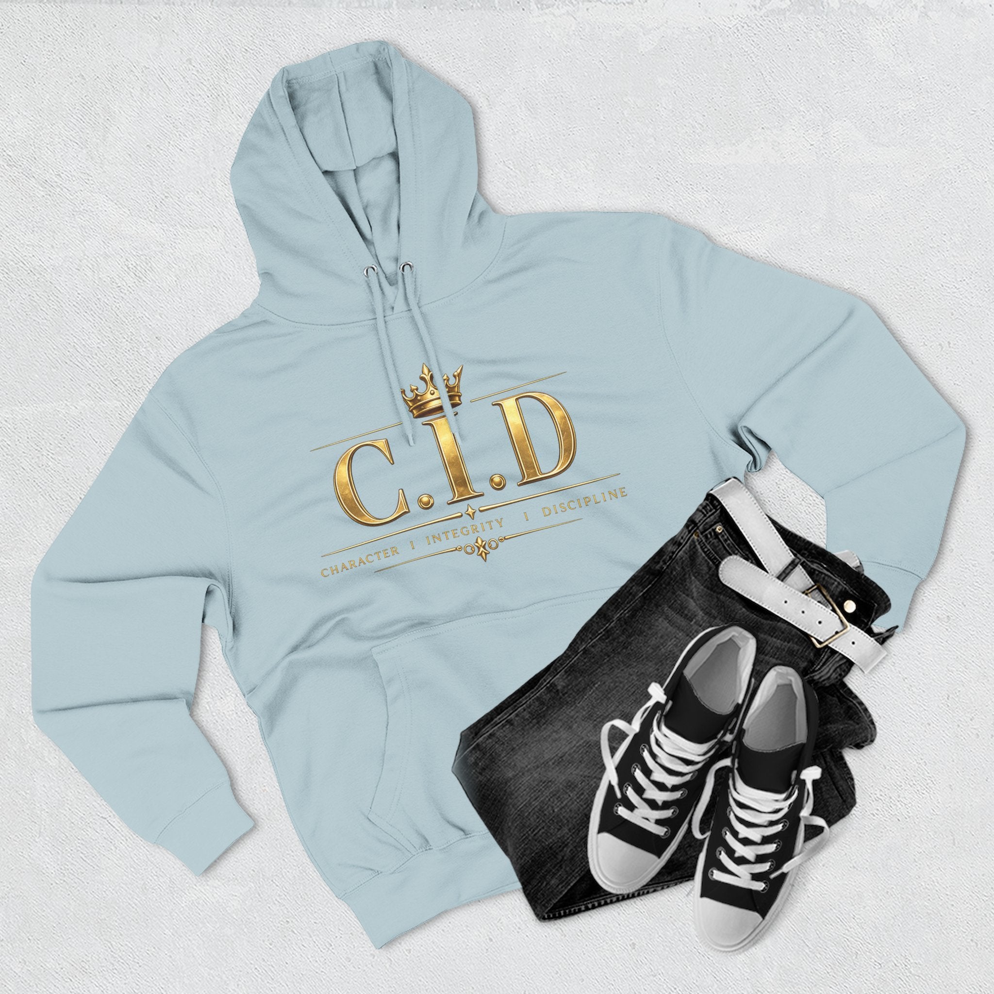 Gold text Unisex Heavyweight Hooded Sweatshirt