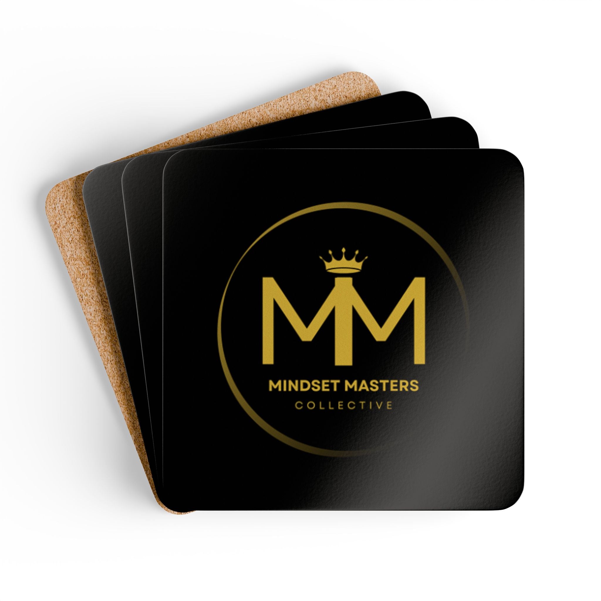 Hardboard Coasters with Cork Bottom (Set of 4)