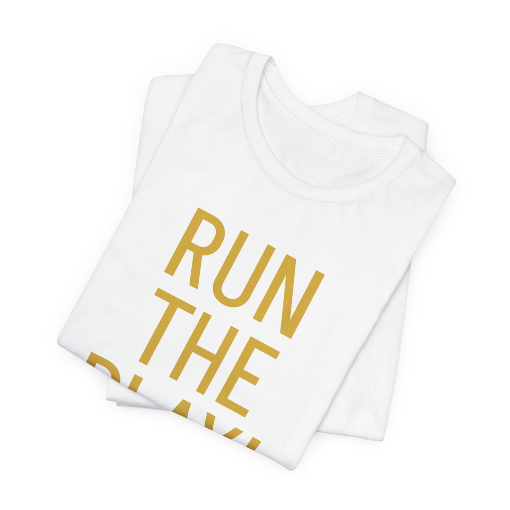 RUN THE PLAY! Jersey Short Sleeve Tee- ships globally