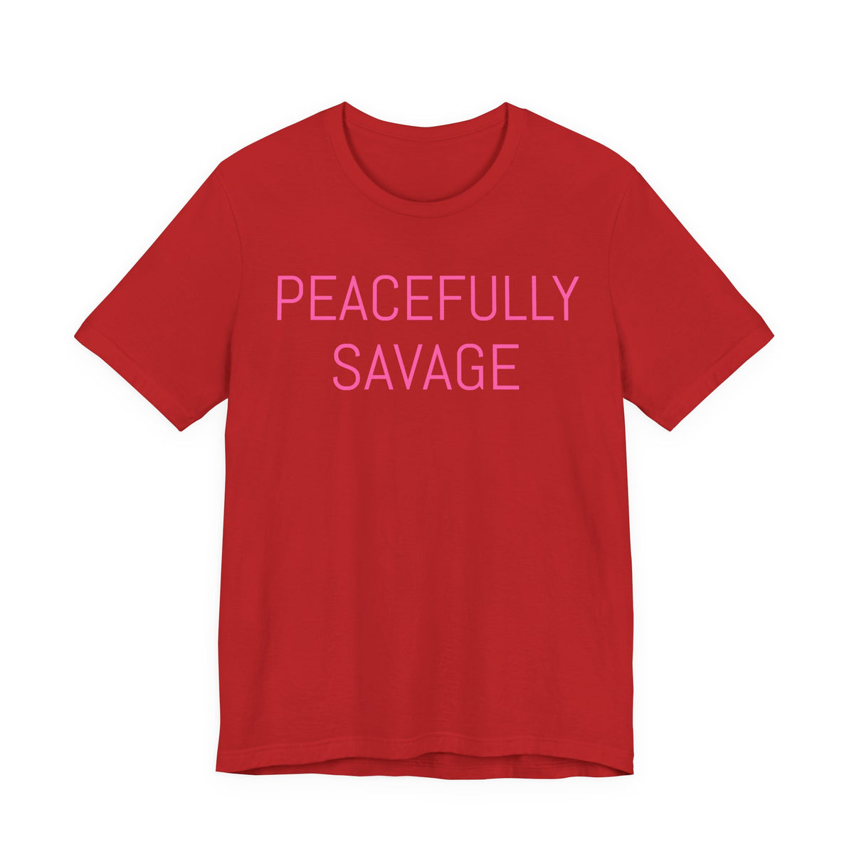 PEACEFULLY SAVAGE Jersey Short Sleeve Tee- ships globally