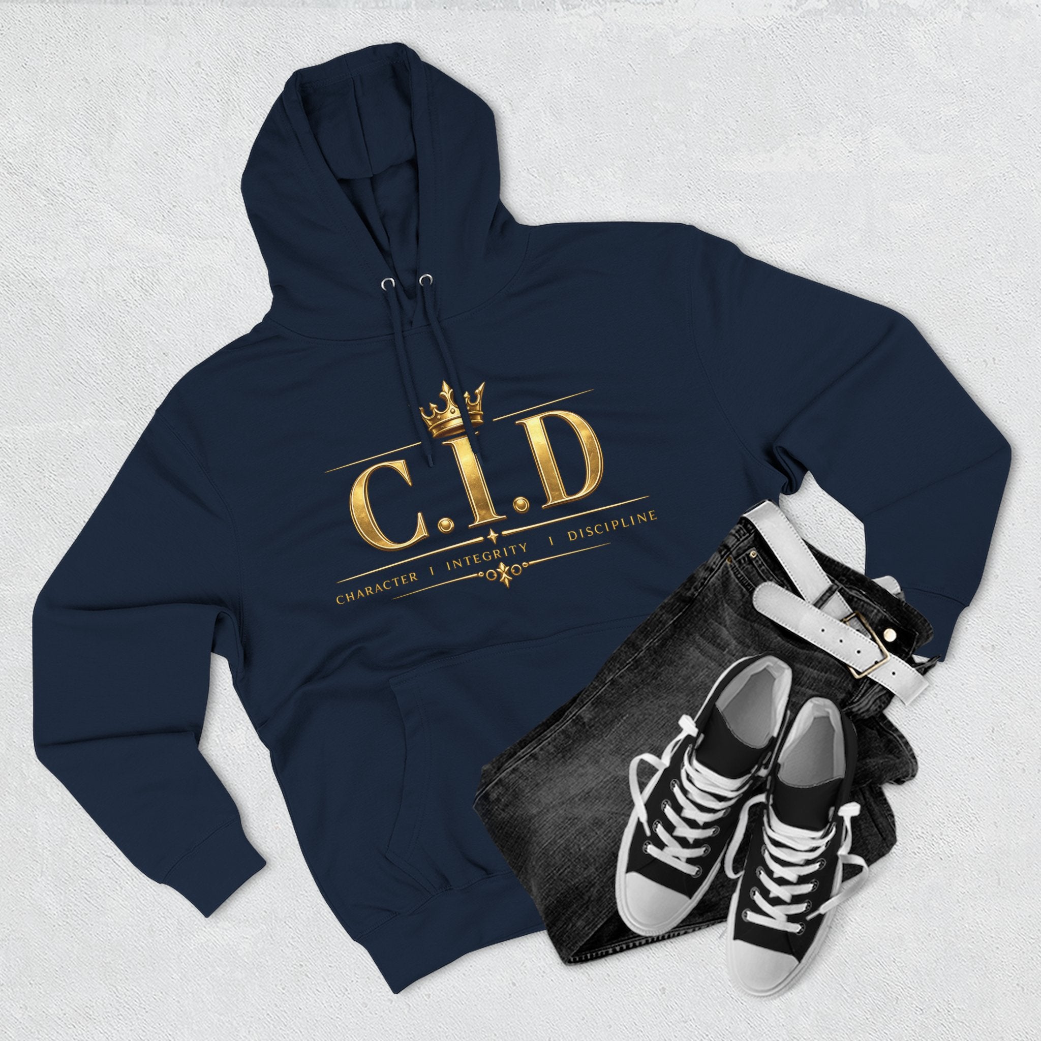 Gold text Unisex Heavyweight Hooded Sweatshirt
