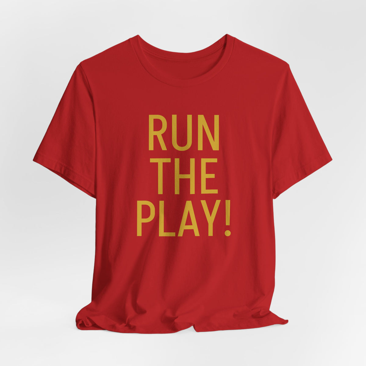 RUN THE PLAY! Jersey Short Sleeve Tee- ships globally