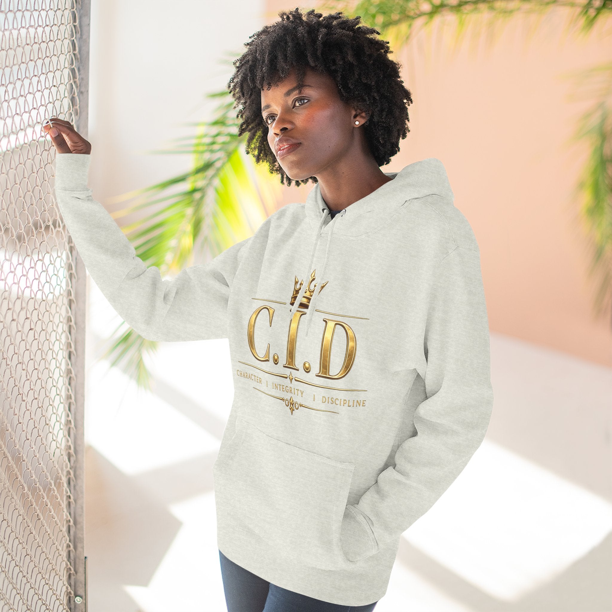 Gold text Unisex Heavyweight Hooded Sweatshirt