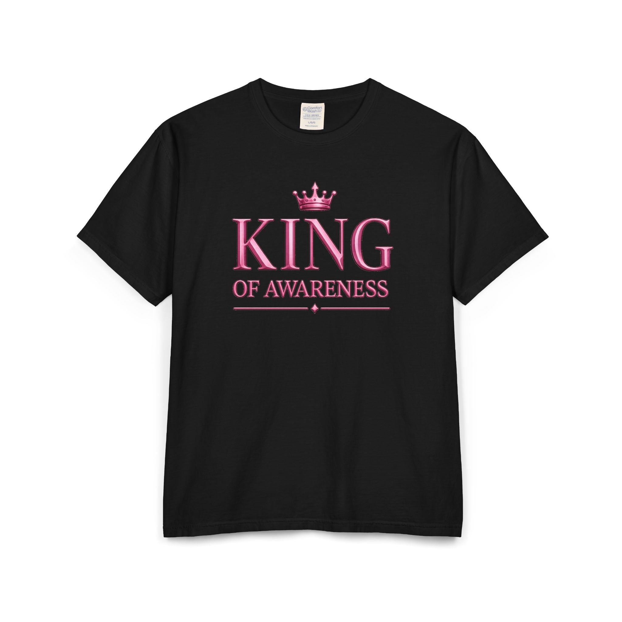 King of Awareness Bold Graphic Tee — Pink