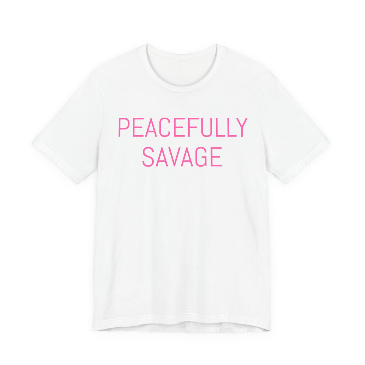 PEACEFULLY SAVAGE Jersey Short Sleeve Tee- ships globally