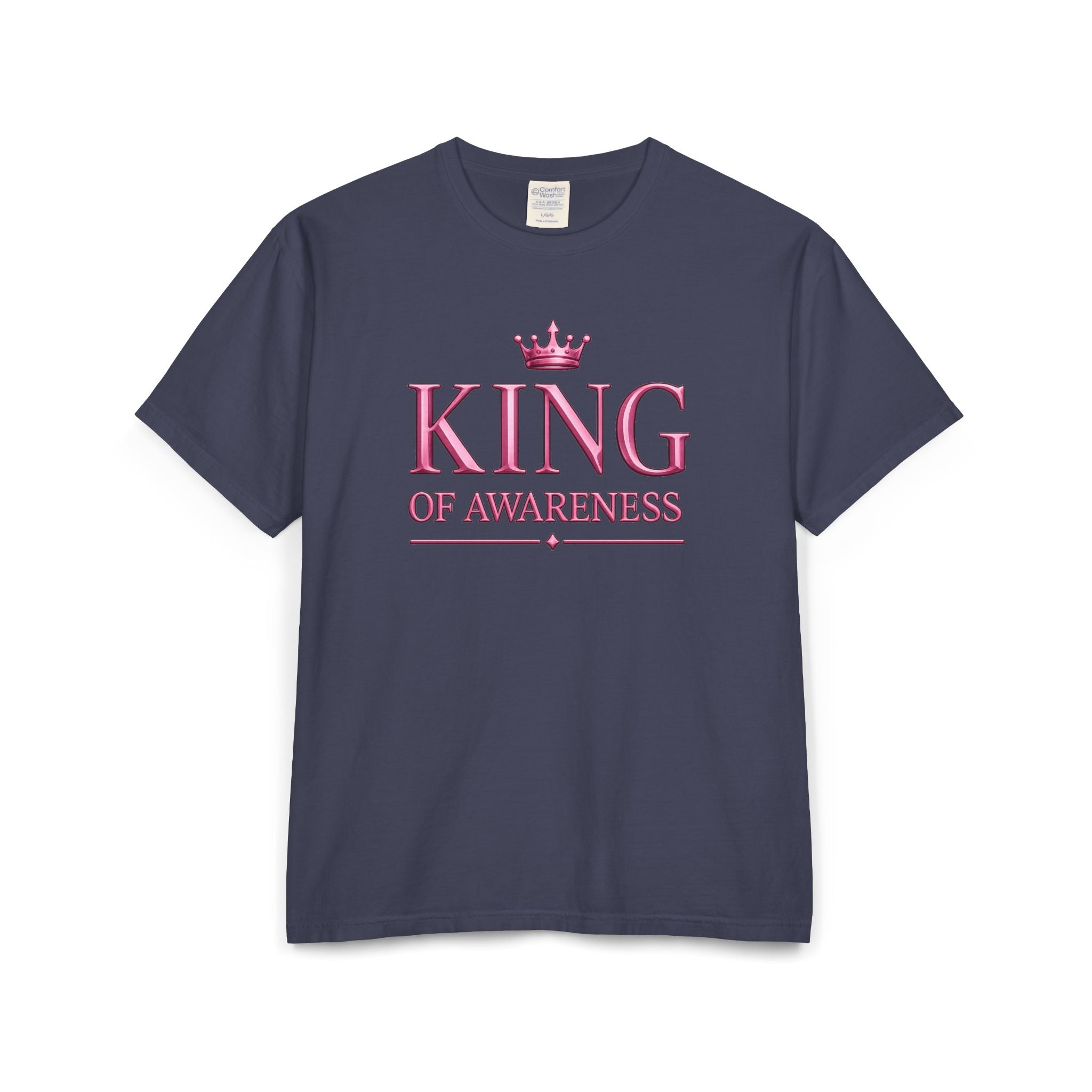 King of Awareness Bold Graphic Tee — Pink