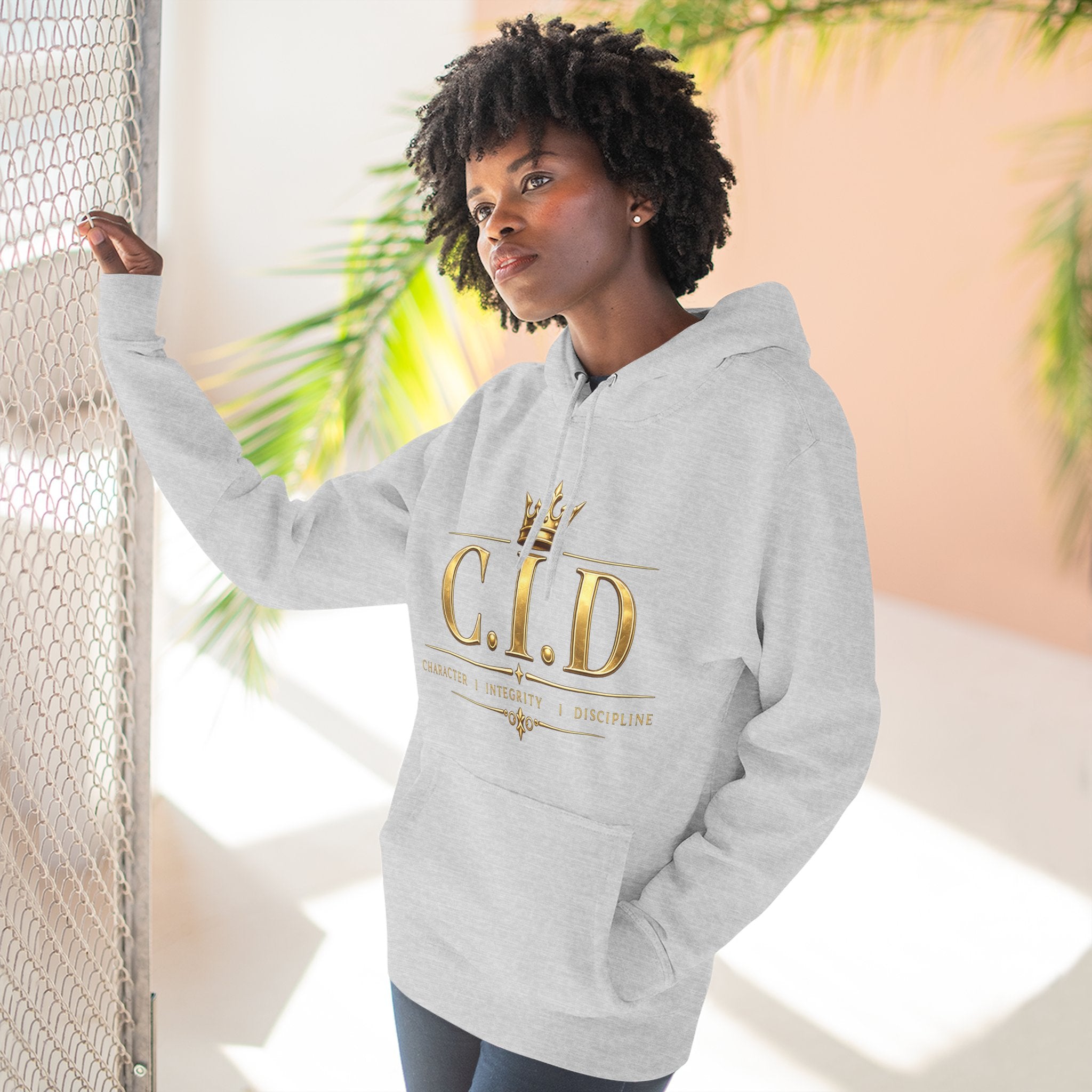 Gold text Unisex Heavyweight Hooded Sweatshirt
