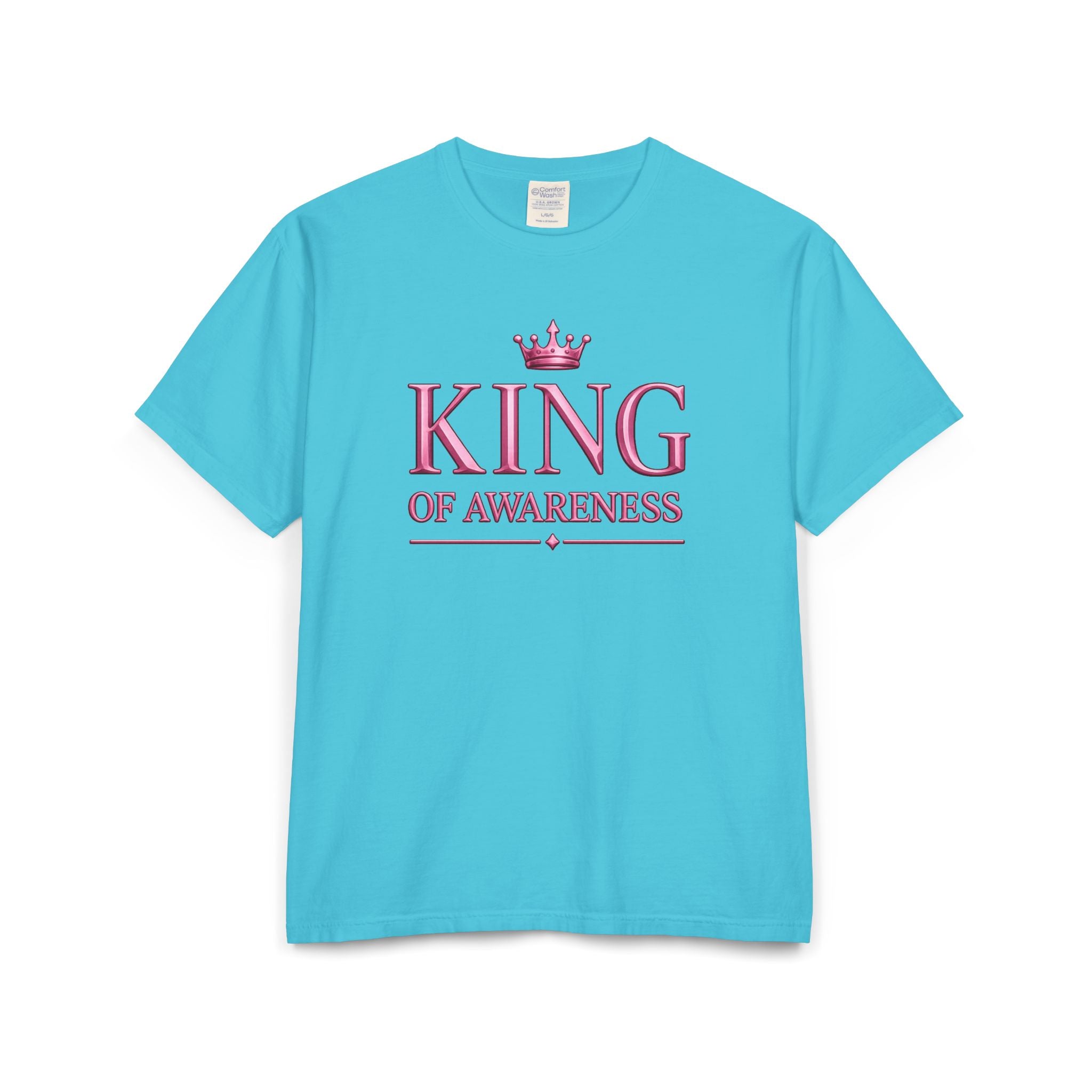 King of Awareness Bold Graphic Tee — Pink