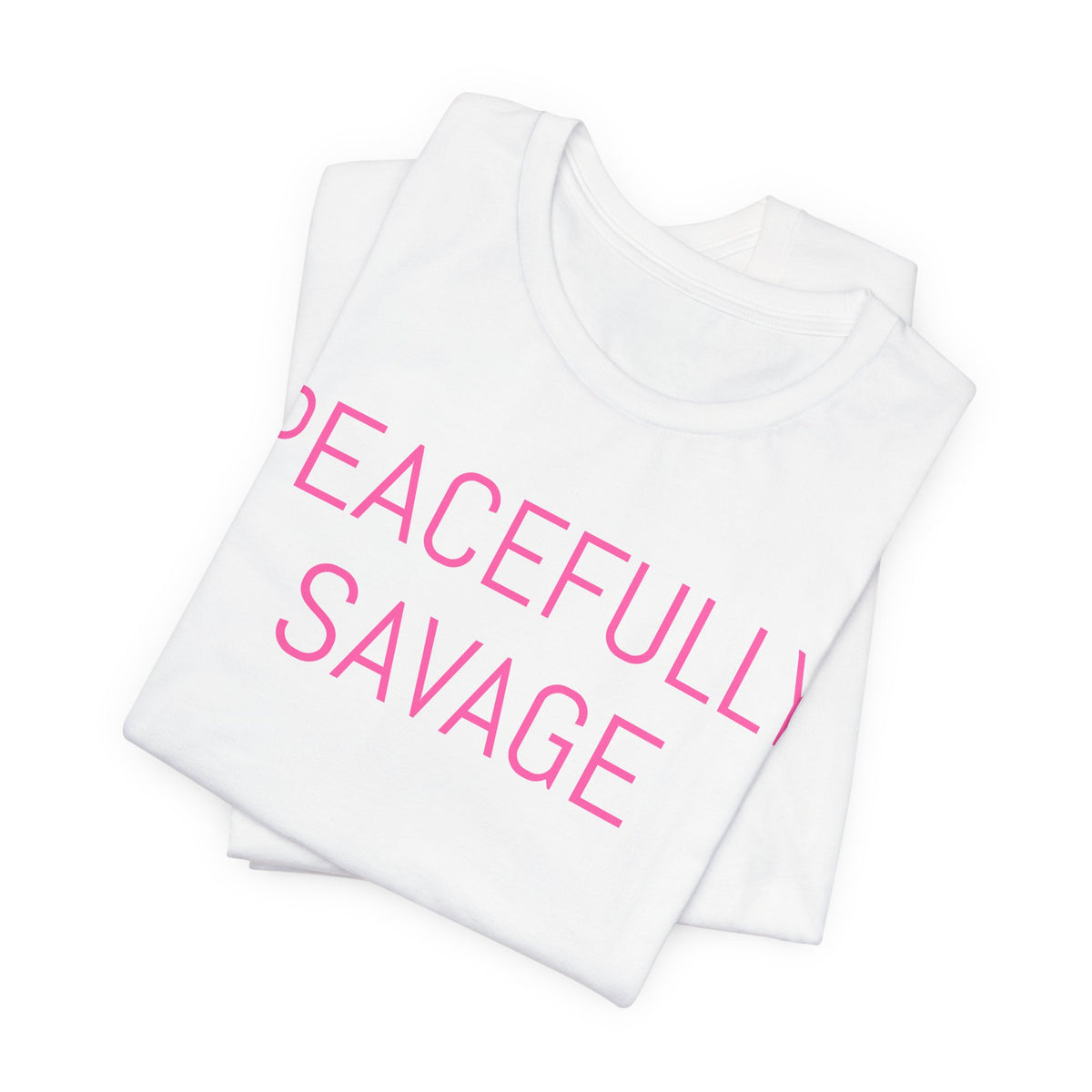 PEACEFULLY SAVAGE Jersey Short Sleeve Tee- ships globally