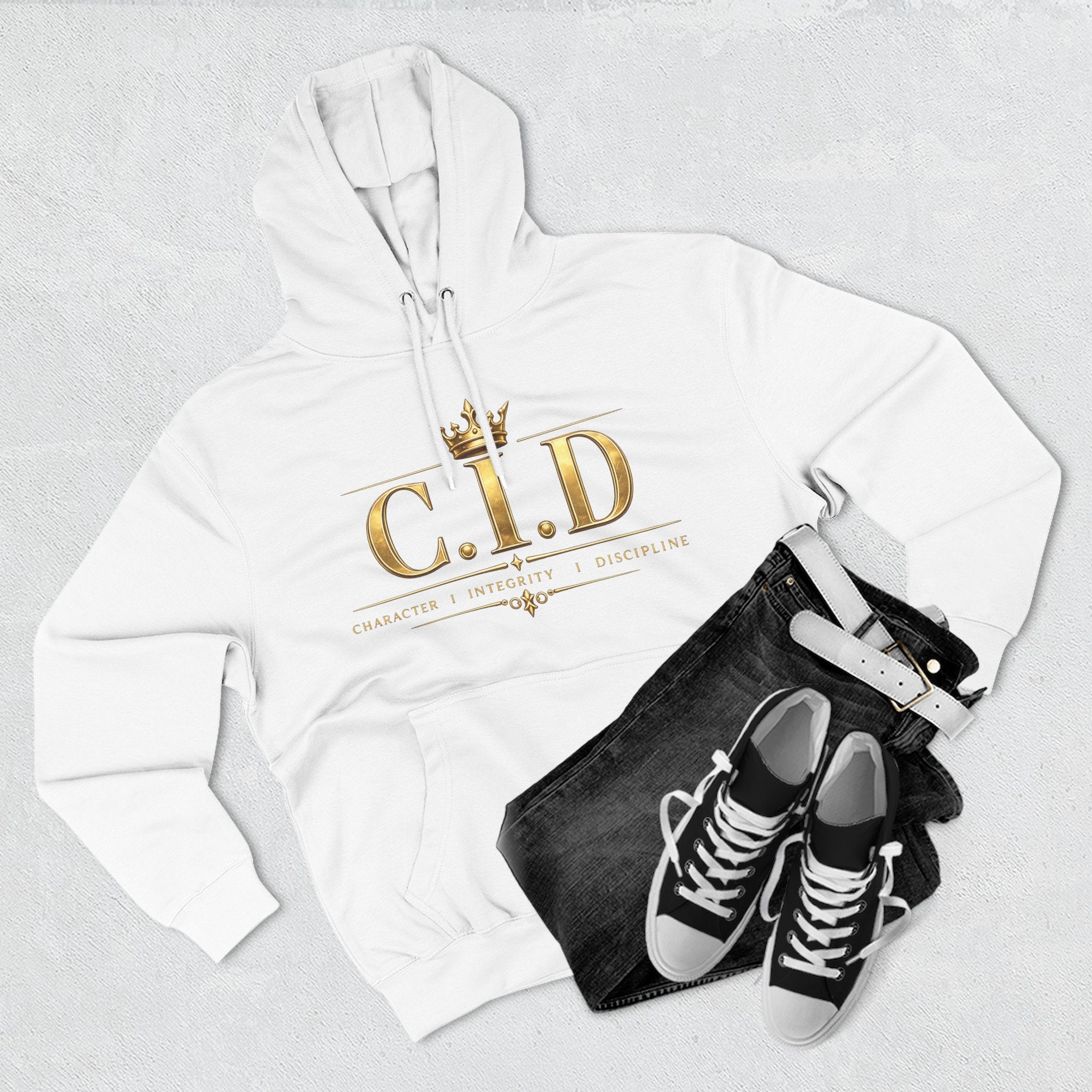Gold text Unisex Heavyweight Hooded Sweatshirt