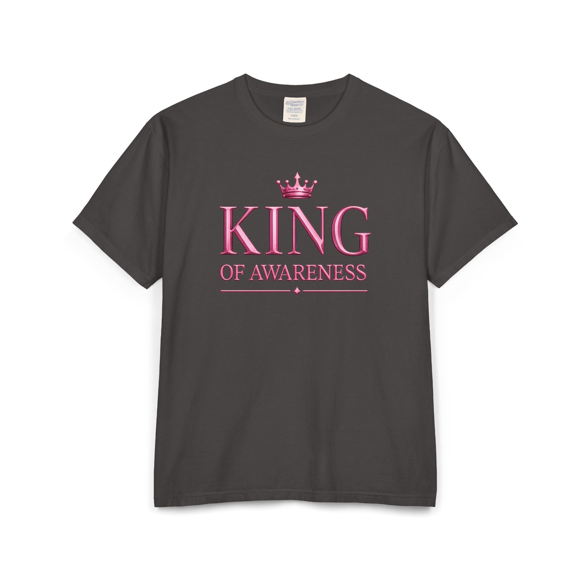 King of Awareness Bold Graphic Tee — Pink