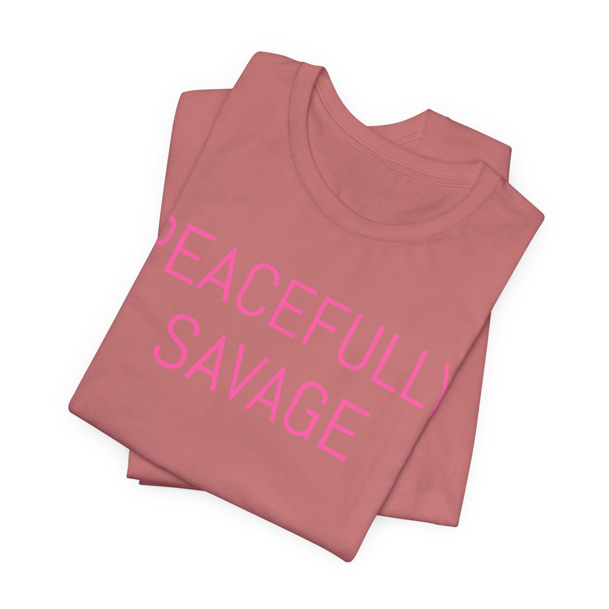 PEACEFULLY SAVAGE Jersey Short Sleeve Tee- ships globally