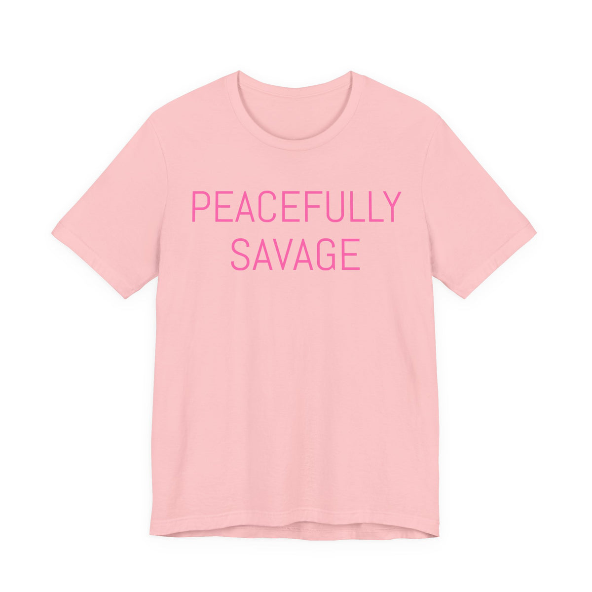PEACEFULLY SAVAGE Jersey Short Sleeve Tee- ships globally