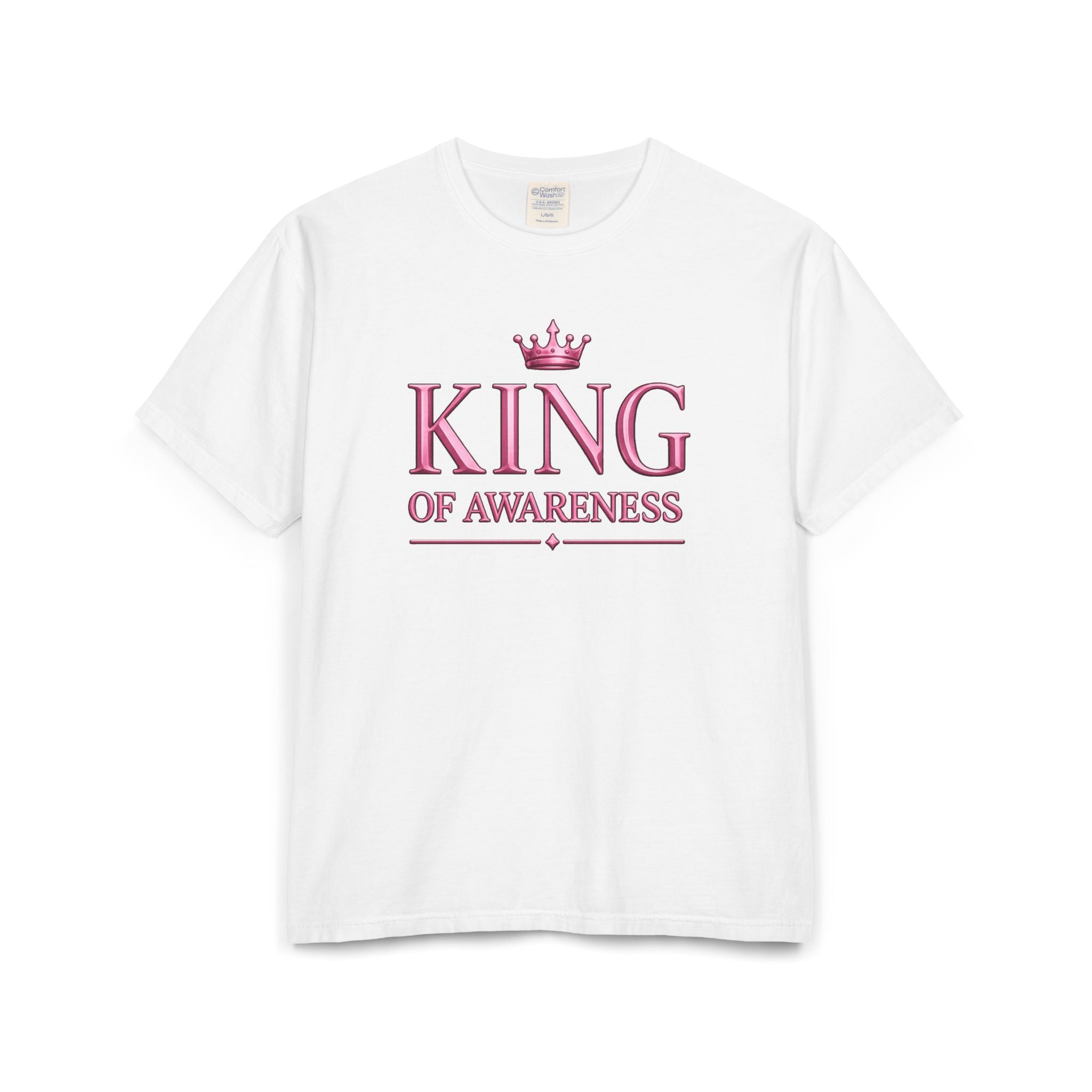 King of Awareness Bold Graphic Tee — Pink