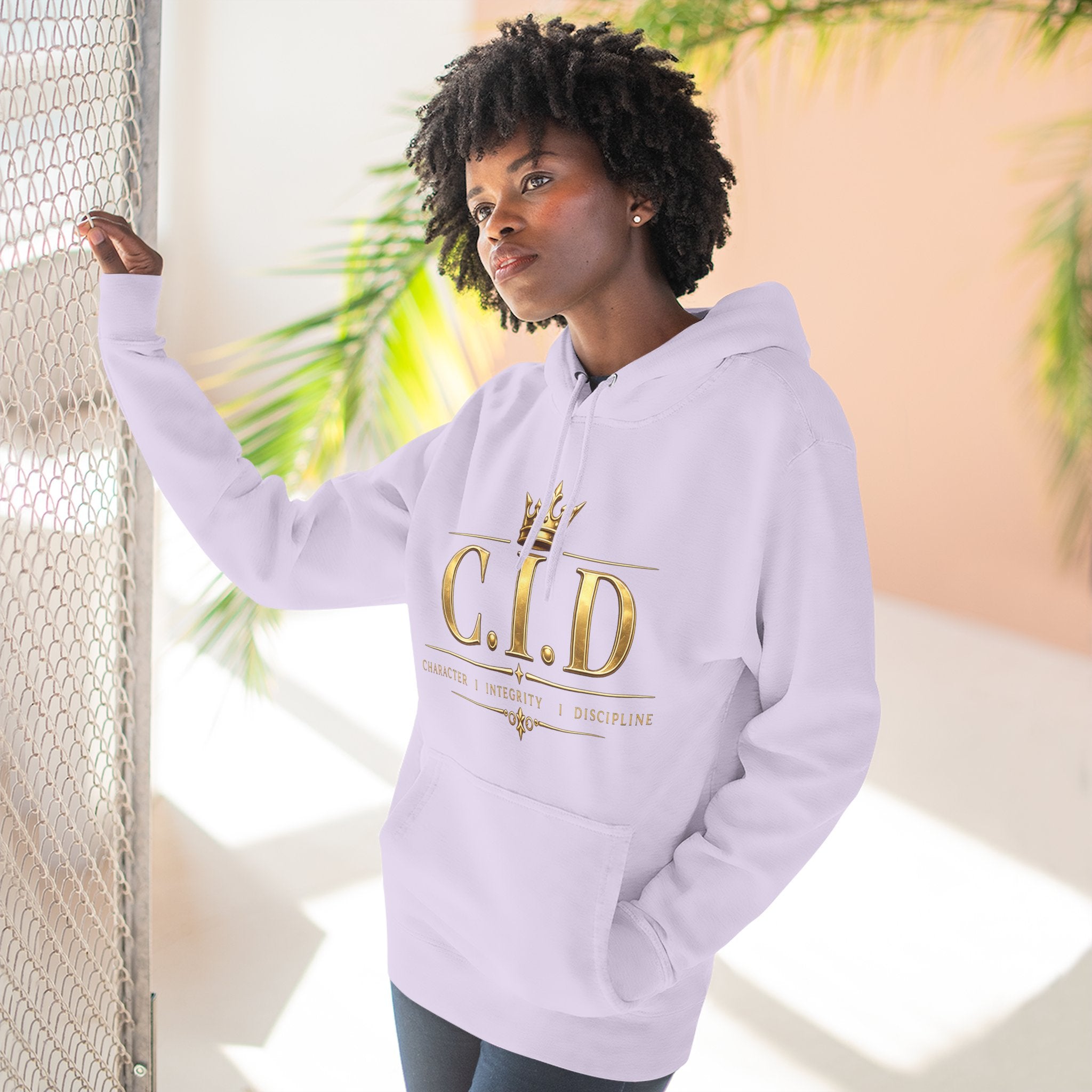 Gold text Unisex Heavyweight Hooded Sweatshirt