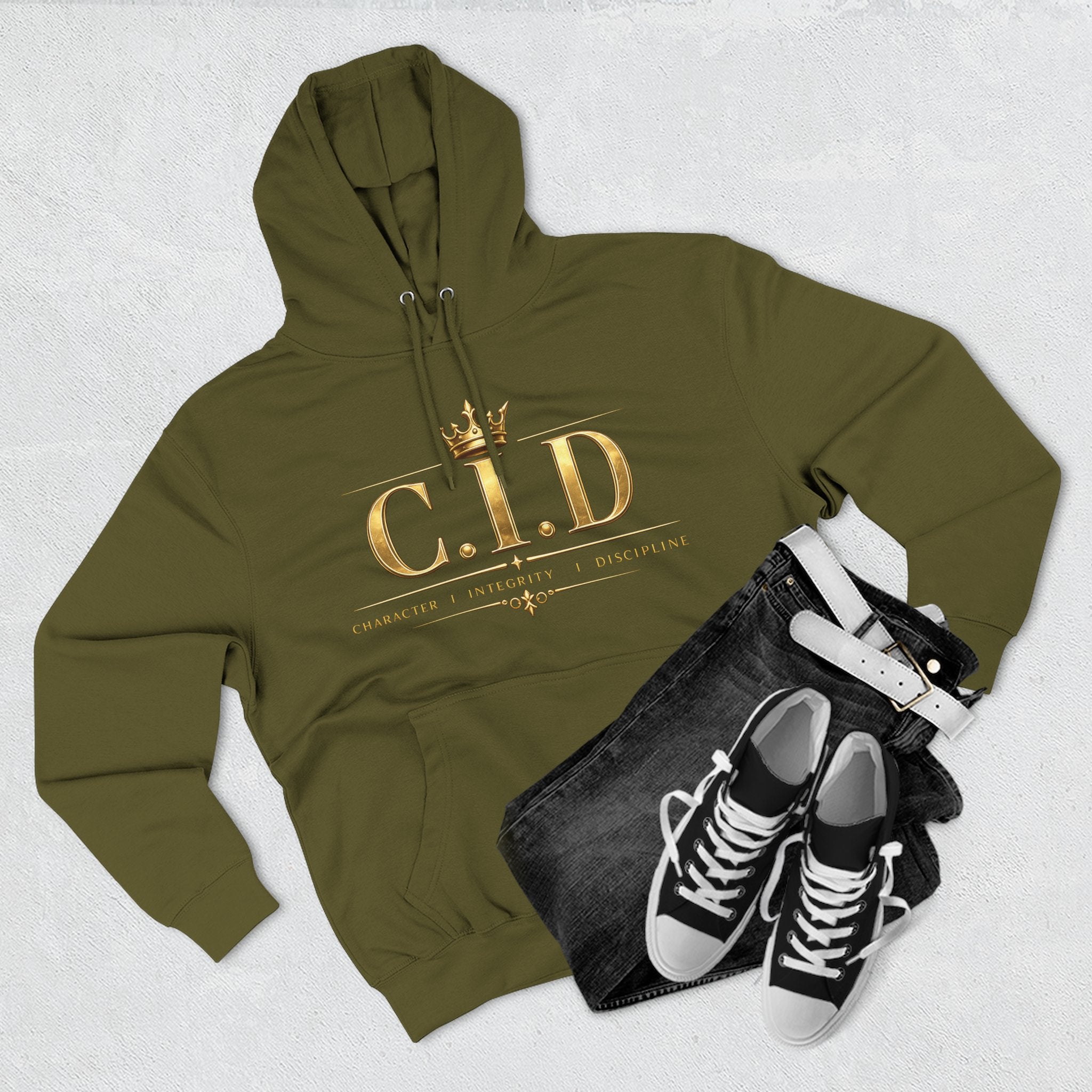 Gold text Unisex Heavyweight Hooded Sweatshirt